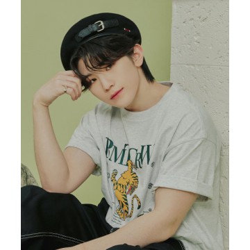 韓國Romantic Crown - [WOOZI Collection] REEL TIGER TEE SHIRT_LIGHT GREY
